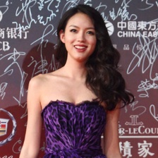 张梓琳紫色长裙抢镜 世界小姐尽显超完美S曲线