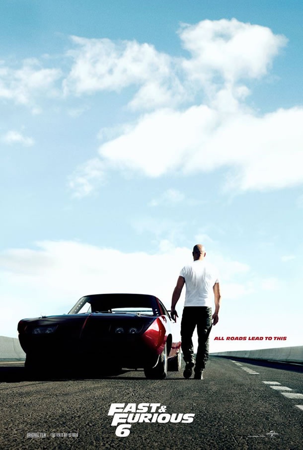 《速度与激情6》曝光了一张正式海报,范·迪塞尔以背影示