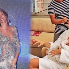 吉赛尔·邦辰透视装亮相 台下露乳喂奶母爱十足