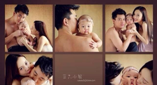 李小璐晒温馨全家福 贾乃亮半裸女儿似小天使