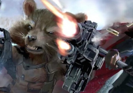 《复联3》概念图 火箭浣熊与雷神奋战
