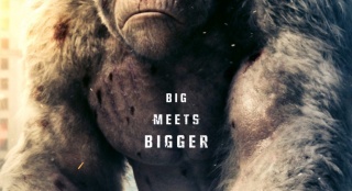 《狂暴》首曝海報 巨石強森與怪獸猩猩同框亮相