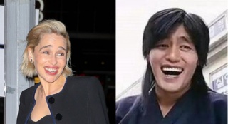 门牙一秒飞起！"龙母"艾米莉亚·克拉克笑成崔成国