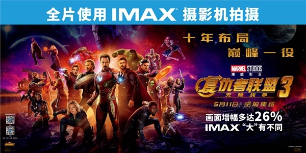 漫威《复仇者联盟3》创下IMAX中国史上最高票房