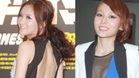 何佩瑜薄紗裹胸若隱若現(xiàn) 林欣彤秀美背露玉雪白肌