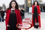 <strong>時裝周碎碎念：</strong>熊黛林黑色連體裝搭配紅色大風(fēng)衣氣場爆棚，黑紅搭配是永遠(yuǎn)不會錯的顏色拍檔，讓高挑的熊黛林演繹的率真有魅力。