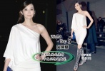 <strong>時裝周碎碎念：</strong>吳佩慈一身白色斜肩裙本想展露女神范兒，沒想到啊沒想到敗筆出現(xiàn)在了鞋子上，棉靴質(zhì)地的高筒靴和紗質(zhì)垂感裙根本不是一路貨，“勞模吳”憑借此身已然當(dāng)選不了年度優(yōu)秀時尚達(dá)人了。