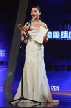 杨舒婷低胸长裙衬优雅美丽 凭《爱的替身》获奖