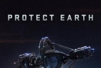 第二张海报上，人类飞行器正在地球上方侦查敌情，保卫地球
