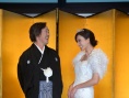 林志玲穿婚纱亮相东京 配合武田铁矢屈膝显娇媚