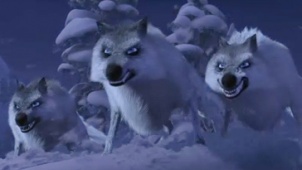 《冰雪奇缘》中文片段 恶狼追击公主飞跃悬崖