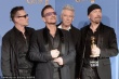 U2樂(lè)隊(duì)獲最佳原創(chuàng)歌曲獎(jiǎng) 四人興高采烈手握獎(jiǎng)杯