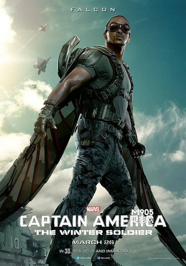 《美国队长2》发人物海报 “猎鹰”展翅欲高飞