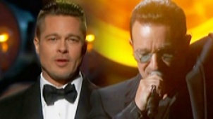皮特登台介绍“曼德拉”主题曲 U2献唱引全场起立