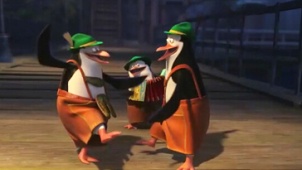 《马达加斯加的企鹅》精彩片段 四剑客跳抽嘴舞