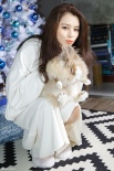 39岁徐若瑄圣诞写真清新似少女 自创蓝色冰雪妆