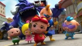 《豬豬俠之終極決戰(zhàn)》片段 變身戰(zhàn)隊(duì)天空翱翔