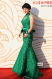 陈虹池担金鸡百花电影节形象大使 穿绿裙走红毯