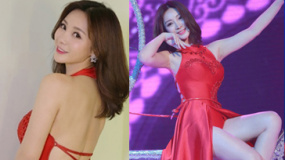 柳巖裸背紅裙亮相中秋晚會(huì) “月桂女神”性感妖嬈