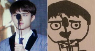 EXO“超重點(diǎn)”手繪畫(huà)像笑翻粉絲 D.O.“躺槍”