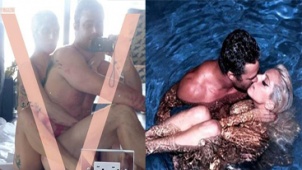 Gaga与未婚夫床上拍照 巧妙遮住重点部位