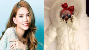 辣妈昆凌给女儿穿羽绒服 小周周打扮似公主