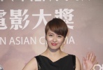 梁咏琪出席亚洲电影奖颁奖礼 黑色礼服高贵迷人