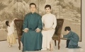 邓超孙俪晒民国风全家福 等等小花只顾玩耍