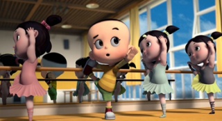 “新大头儿子2”路演 刘纯燕与小朋友亲切互动