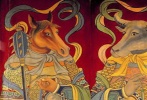 而牛頭則是中國(guó)傳統(tǒng)文化中的地域勾魂使者，常與馬面被一同提及，甚至引申出“牛鬼蛇神”等成語(yǔ)，在中國(guó)的地獄文化或舊時(shí)迷信中，牛頭是陰曹地府中嚴(yán)酷的鬼卒，生前犯下罪過的人將要等待他的處理。