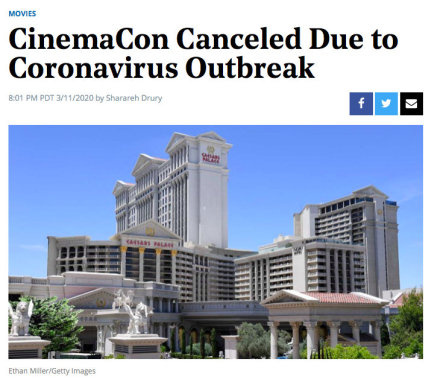 受疫情影响 好莱坞CinemaCon电影推介会将取消