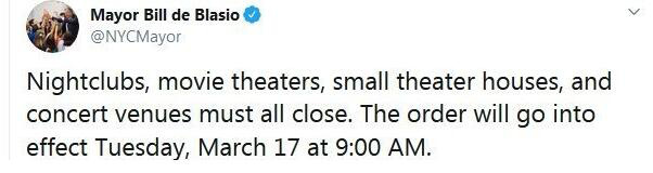 采取措施！纽约洛杉矶市长命令全城电影院关门