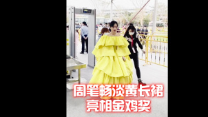 第33届中国电影金鸡奖红毯 周笔畅一身淡黄长裙亮相