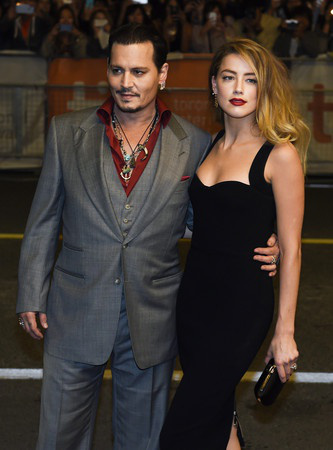 翰尼·德普（Johnny Depp）与前妻艾梅柏·希尔德（Amber Heard）