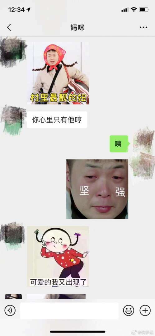 沈梦辰与妈妈聊天截图