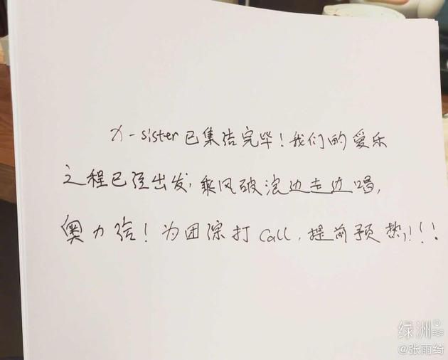 张雨绮为团综打call