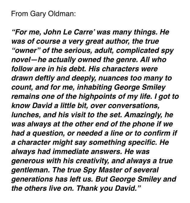 加里·奥德曼怀念老友文章