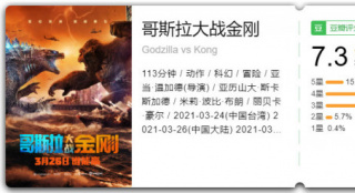 《哥斯拉大戰(zhàn)金剛》豆瓣開分7.3 特效震撼獲好評