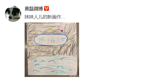 这是黄磊晒出的小女儿绘画作品