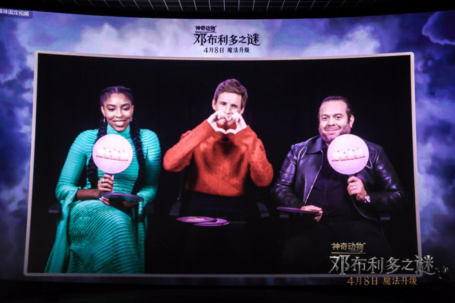 《神奇动物3》中国首映礼！裘花麦叔同框问候观众(图4)