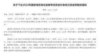 财政部下达3.55亿电影专项资金补助 江苏补助居首