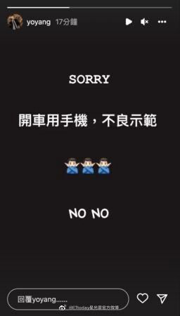杨祐宁为开车用手机道歉 ：不良示范(图2)