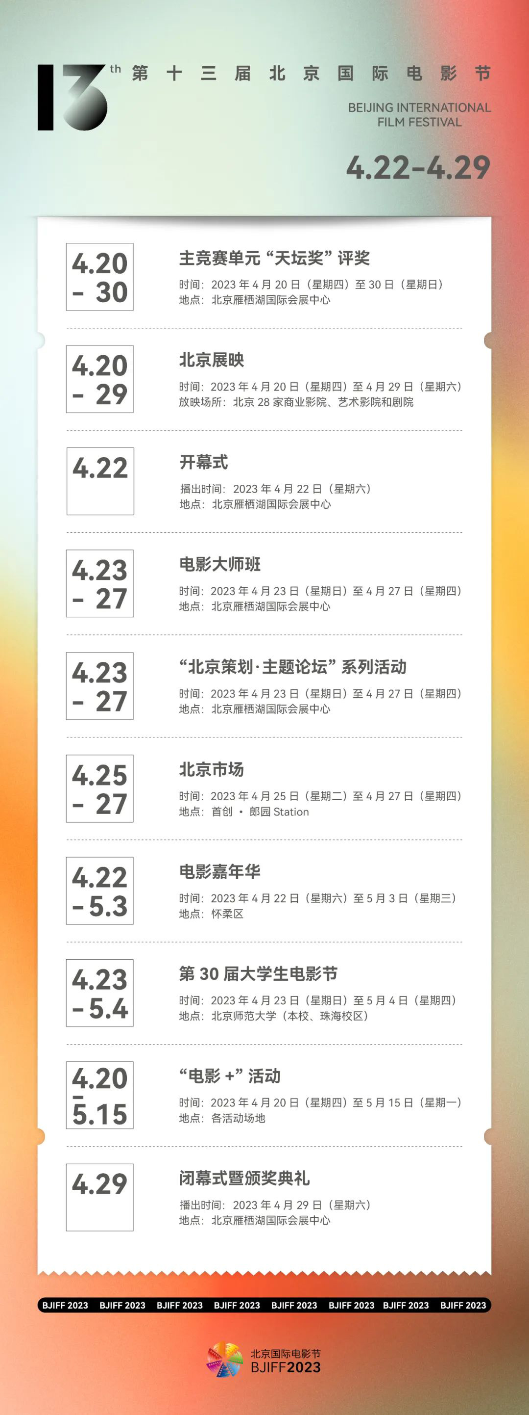 第十三届北京国际电影节将于4.22—4.29正式举办