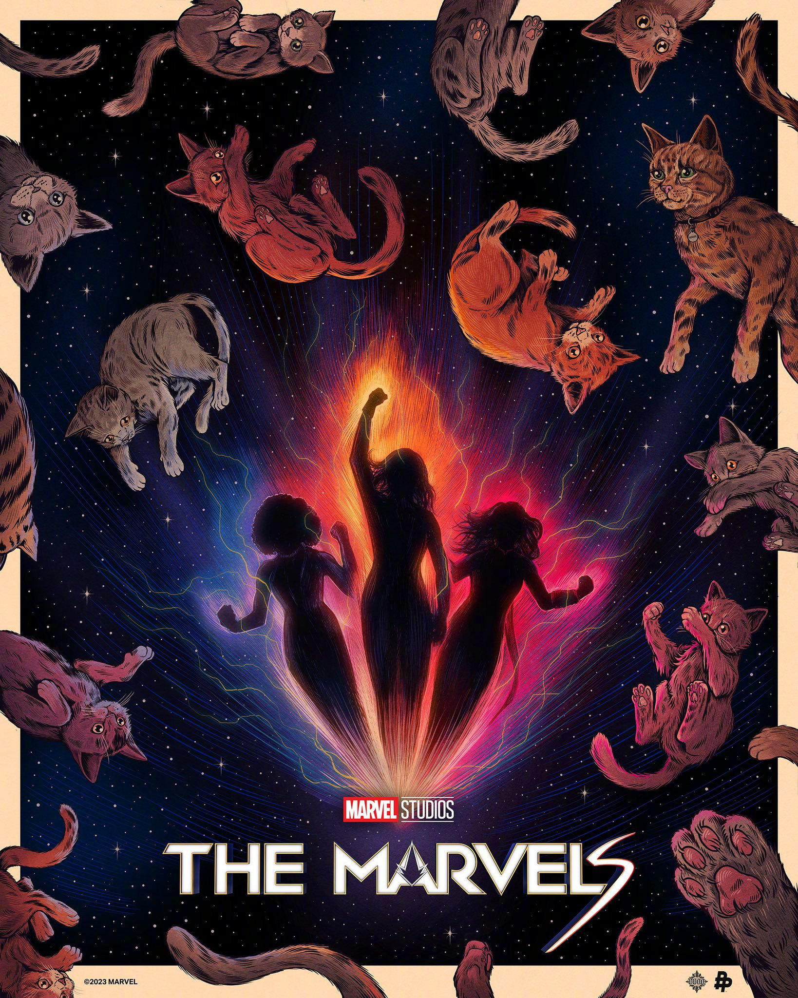《惊奇队长2》发布艺术海报 三位一体猫猫集结
