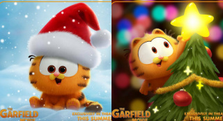 《加菲猫》动画大电影曝新海报 加菲手摘圣诞星_好莱坞_电影网_1905.com