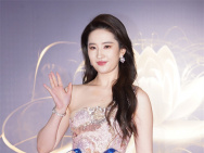 刘亦菲亮相澳门国际电影节 粉色公主礼服灵动优雅