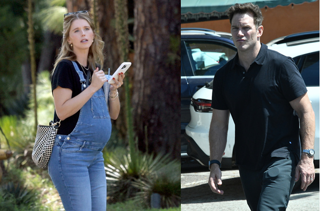 造娃机器!爱妻施瓦辛格挺三胎孕肚出街 星爵相伴