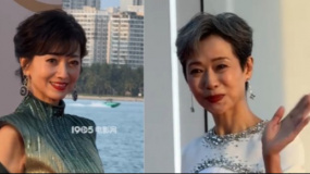 “芝童”合體海南紅毯 趙雅芝綠裙端莊 葉童白衣翩翩