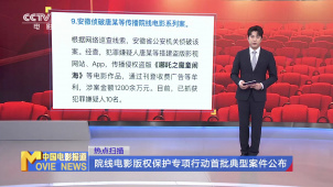 院线电影版权保护专项行动首批典型案件公布