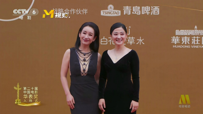 第二十届华表奖 | 演员秦海璐、梅婷黑裙造型携手入场